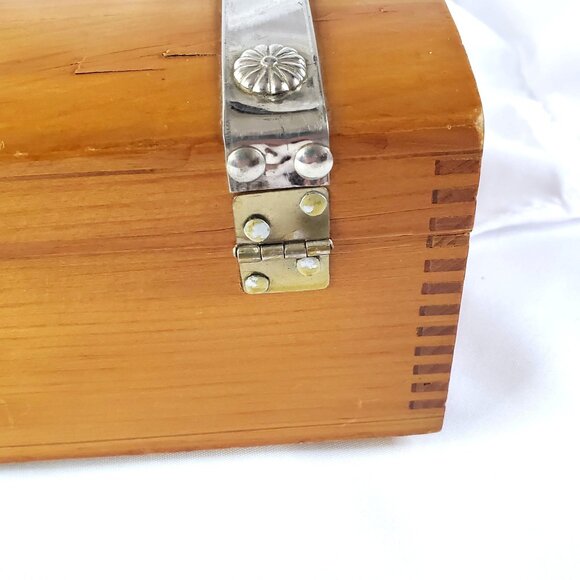 VTG Cedar Chest: Dove Tailed Wooden Box Nautical Clipper Ship Treasure Chest - Picture 12 of 16